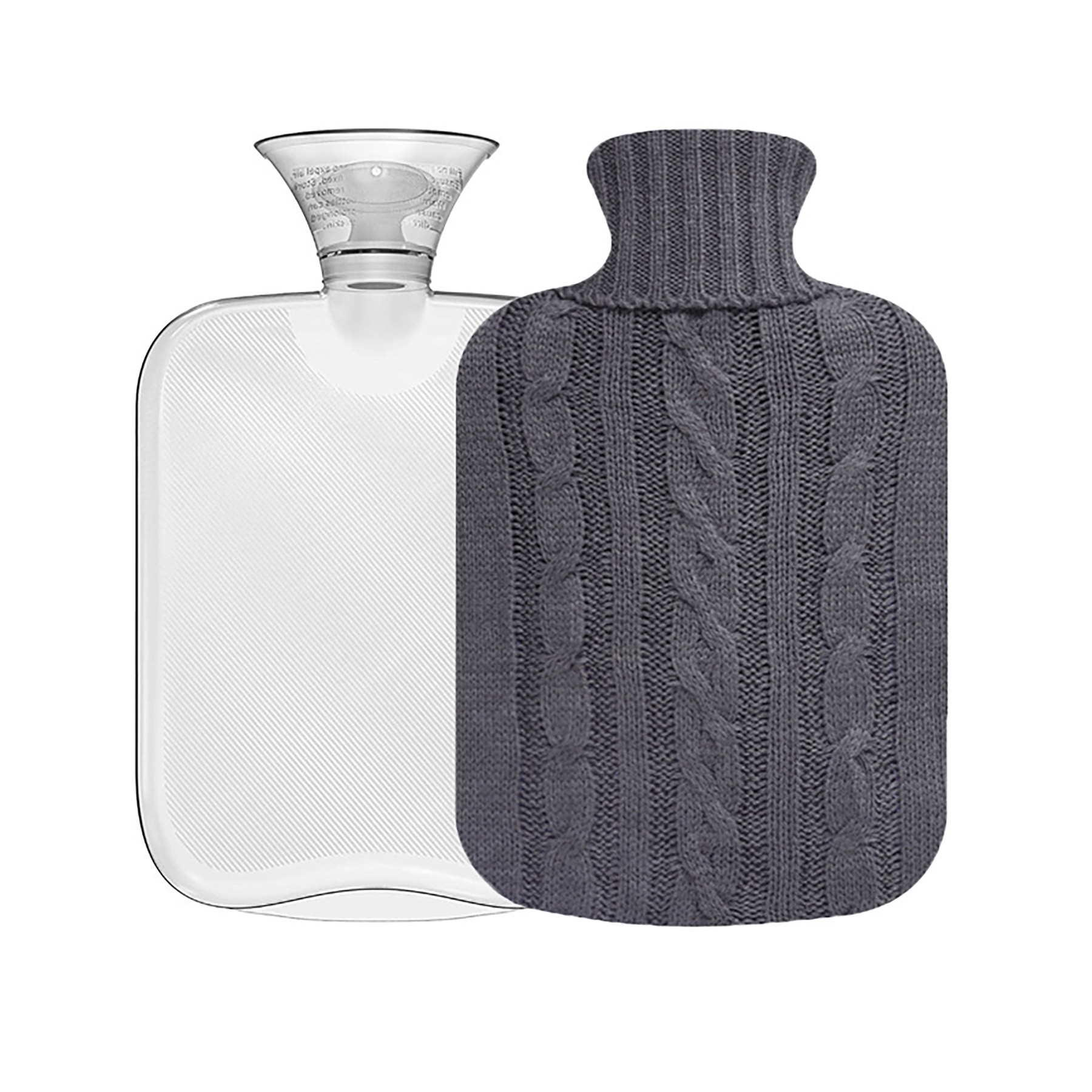 Hot Water Bottle with Knitted Cover 2