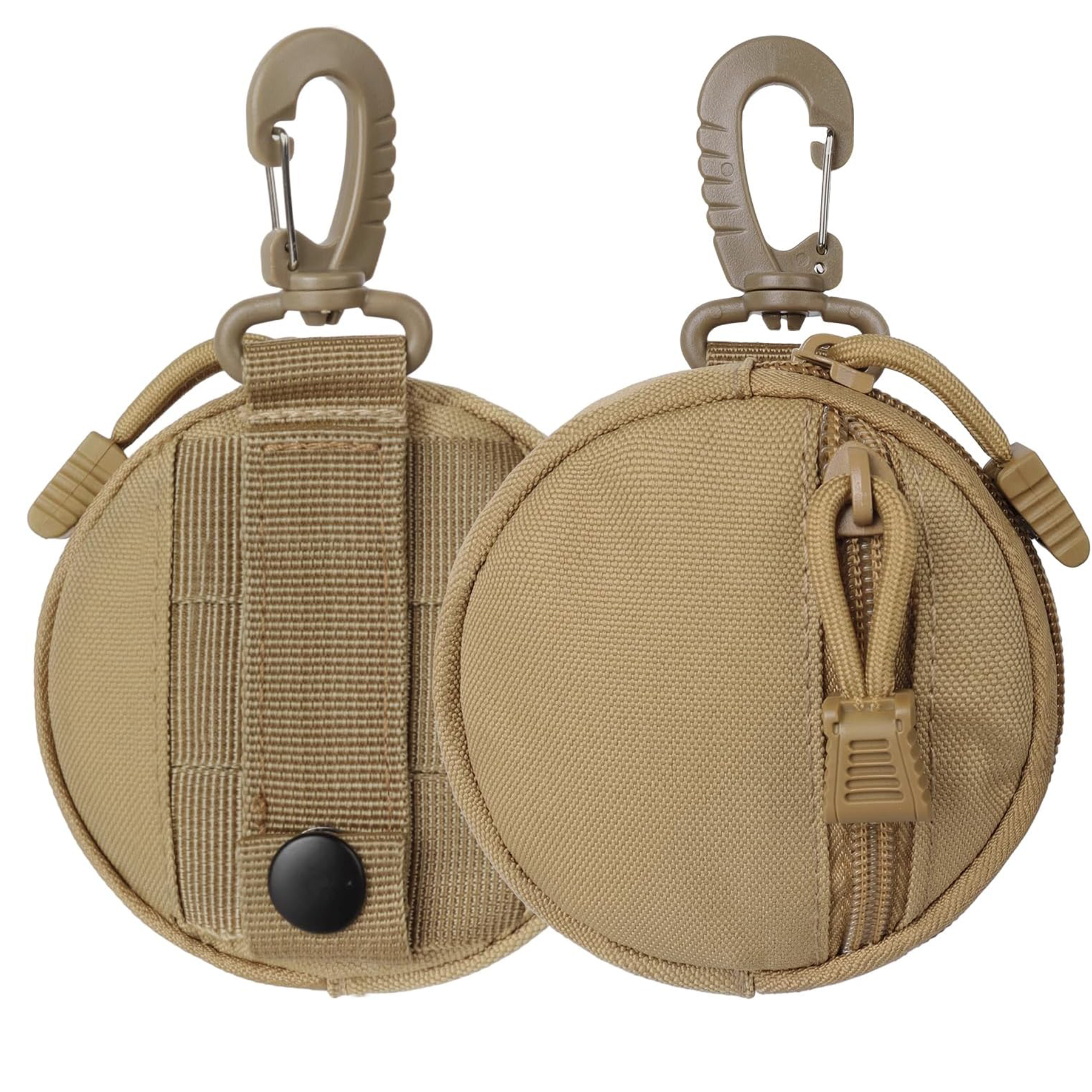 Round Zipper Coin Purse with Clip 2
