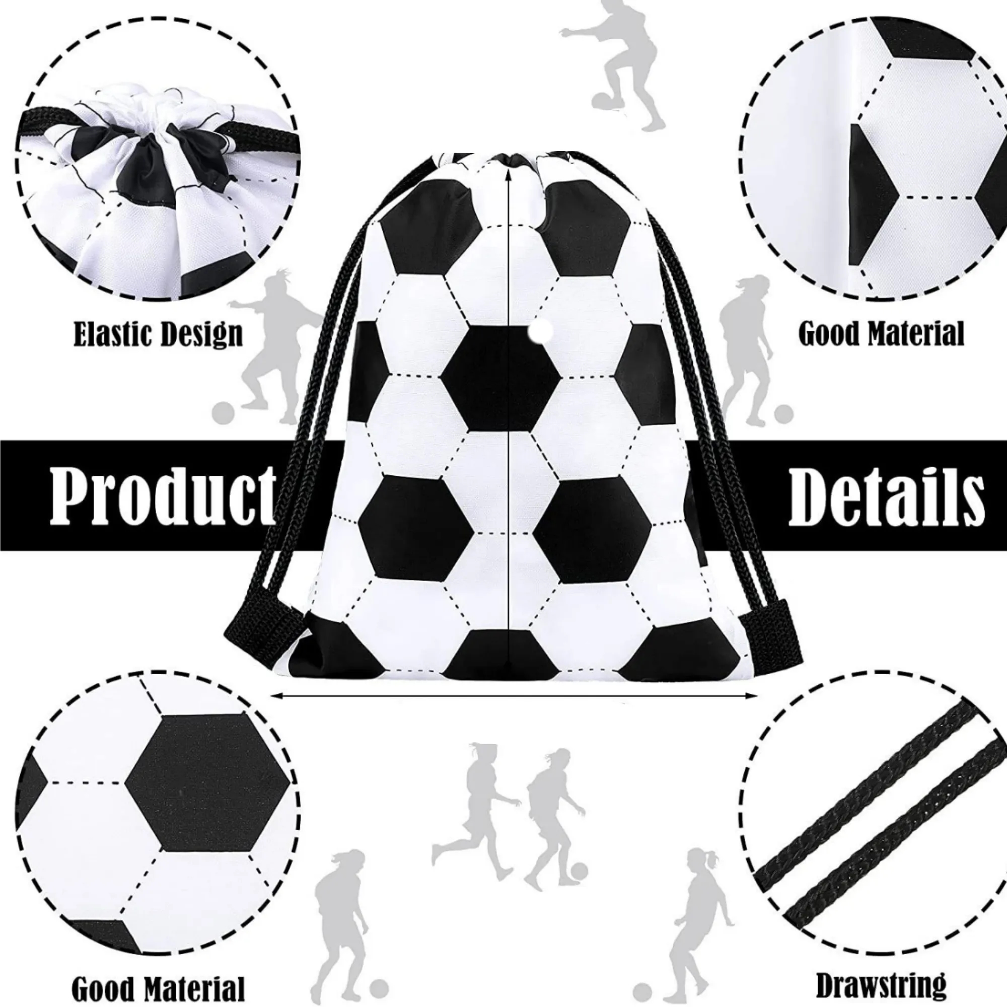 Polyester Sports Drawstring Backpack Double Shoulder Bag 3