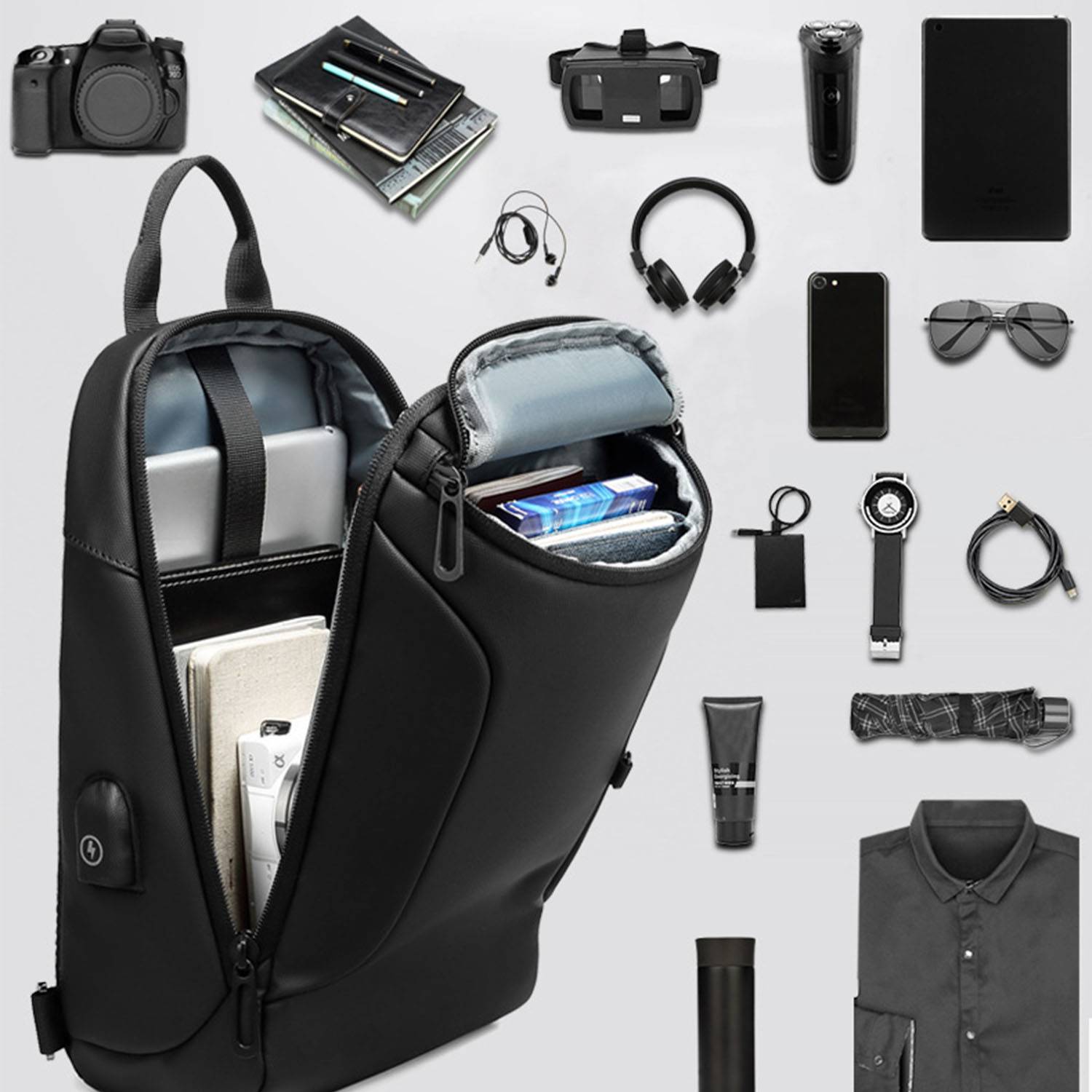 Polyester fiber Men's Chest Sling Bag 2