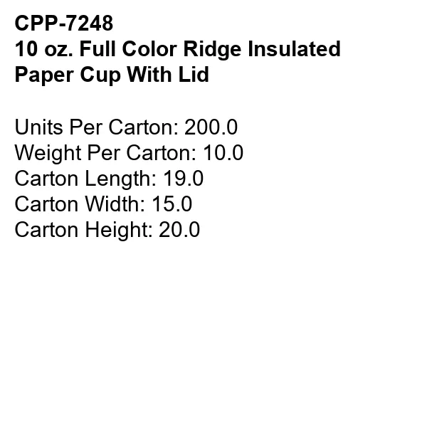 10 oz Full Color Ridge Insulated Paper Cup With Lid 15