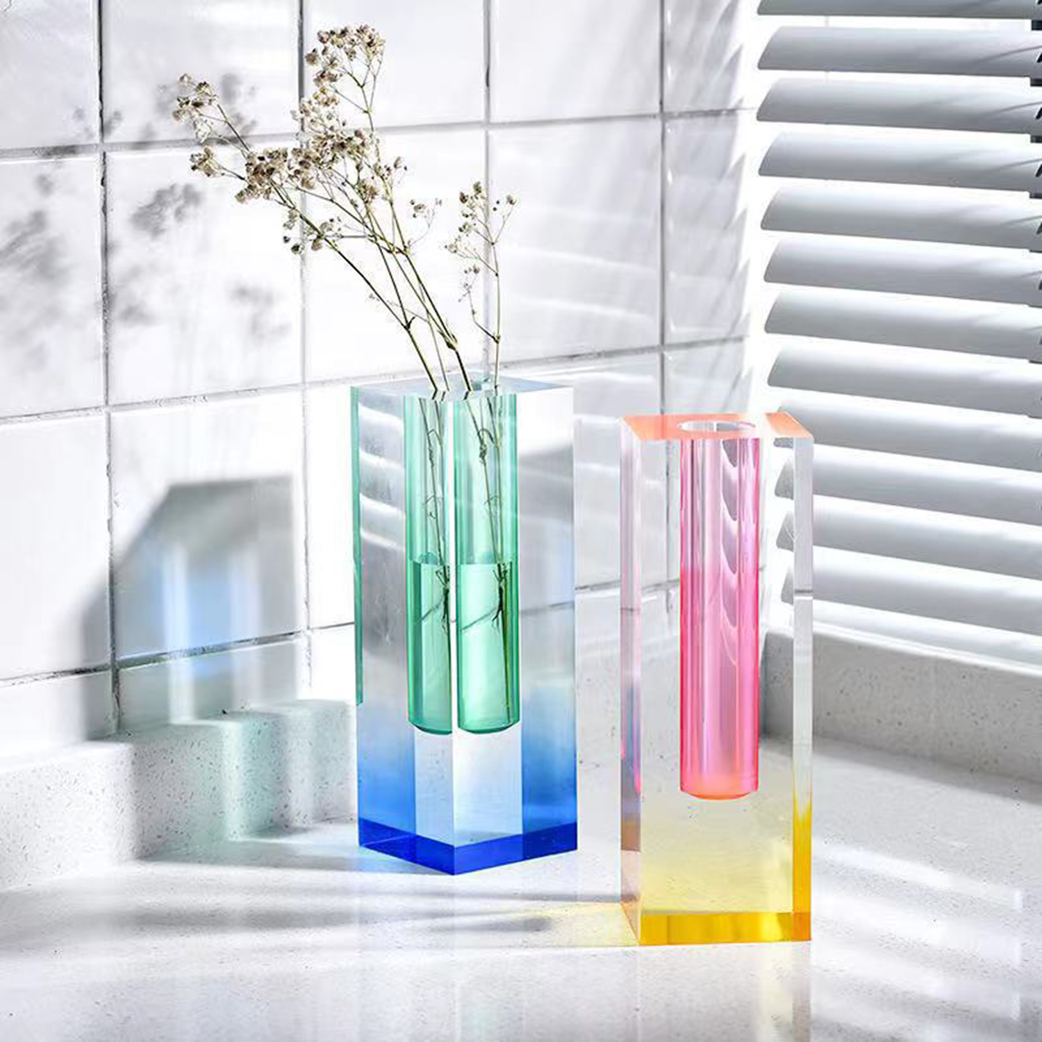 Home Office Decor Neon Modern Glass Vase 3