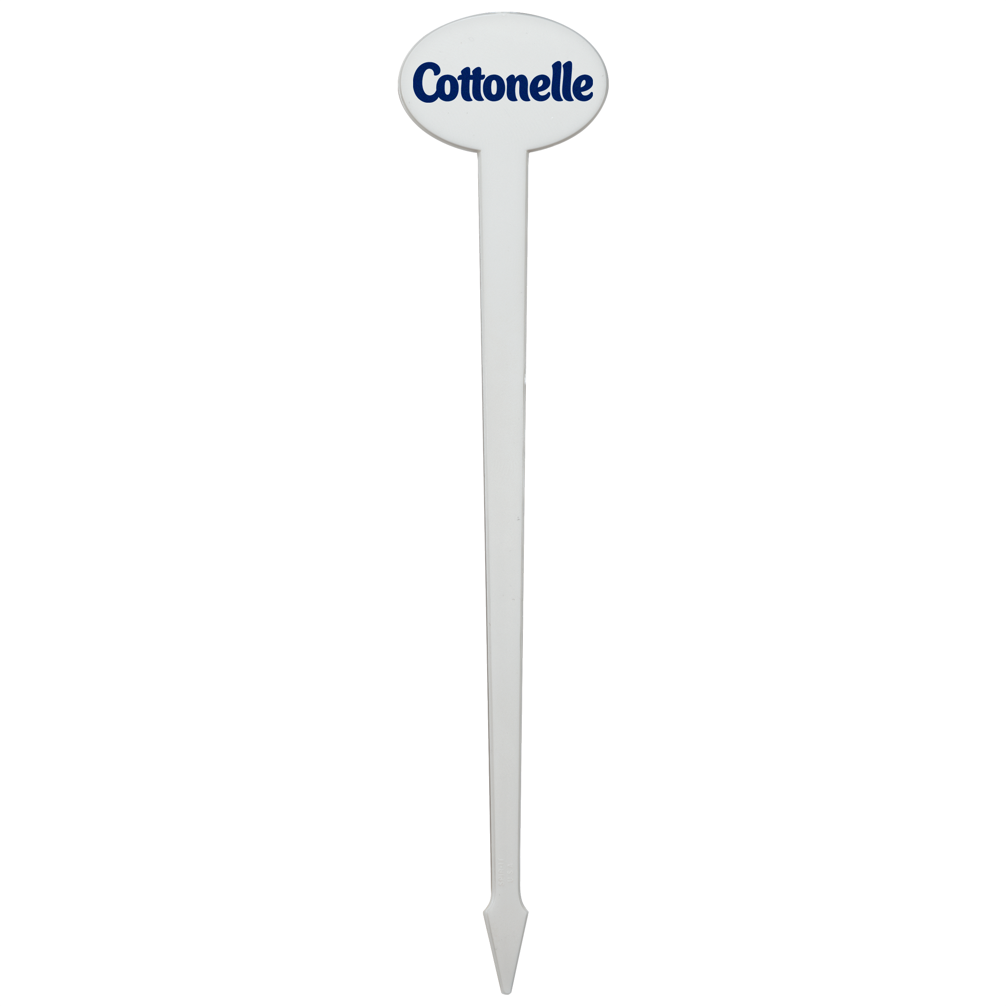 Plastic Drink Stirrer 6.000" Oval White Tradition Print 2