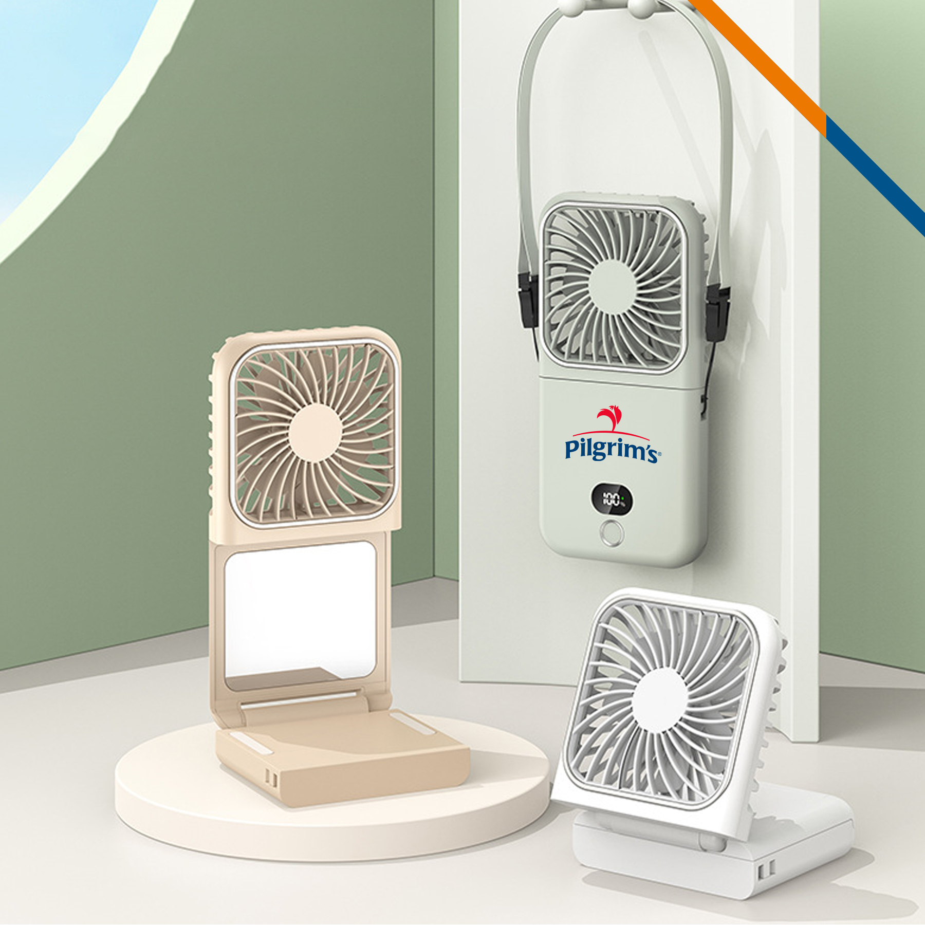 AirPalm 3in1 Foldable Mirror Handheld Fan 2