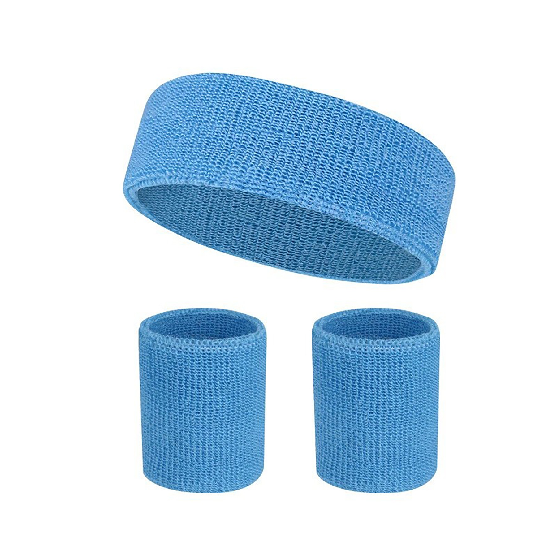 Solid Color 3 Pieces Bracer Wristband Sweatband 5