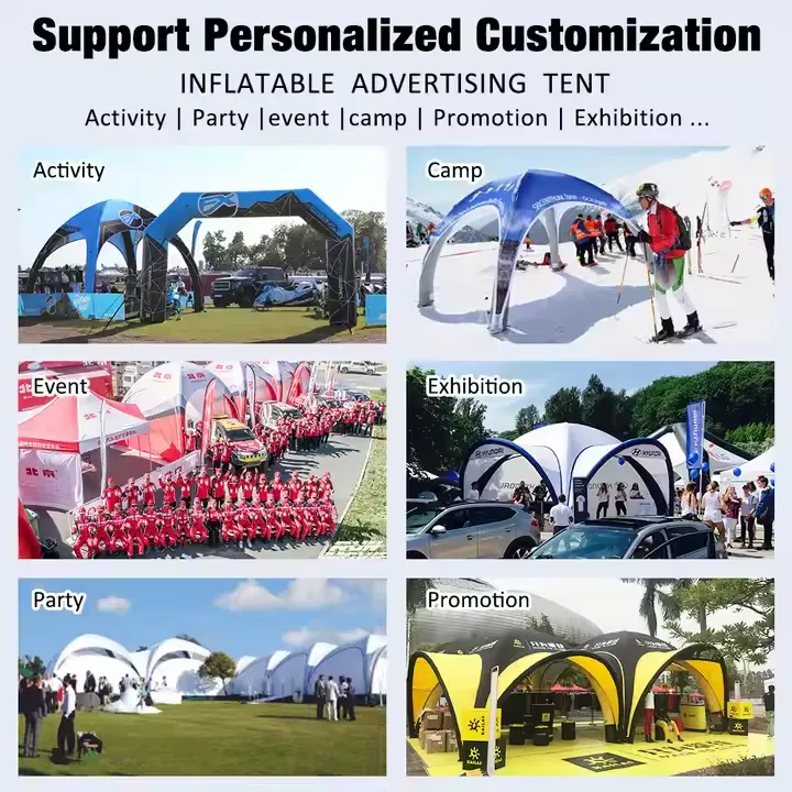Inflatable Dome Tent with Awning & Banner & Back Wall 6