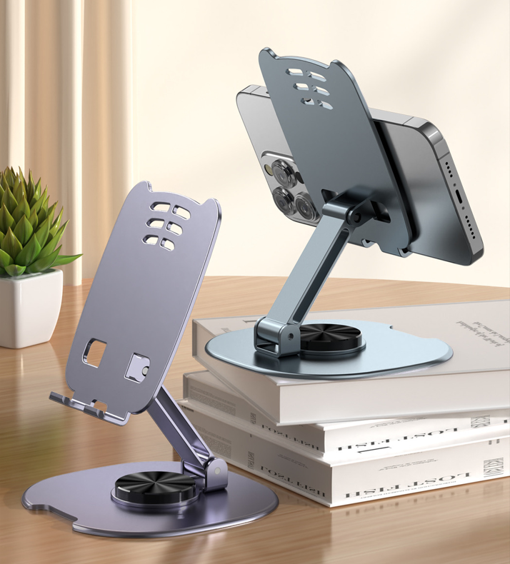 360 Rotating Metal Holder for Desk Phone Stand 1