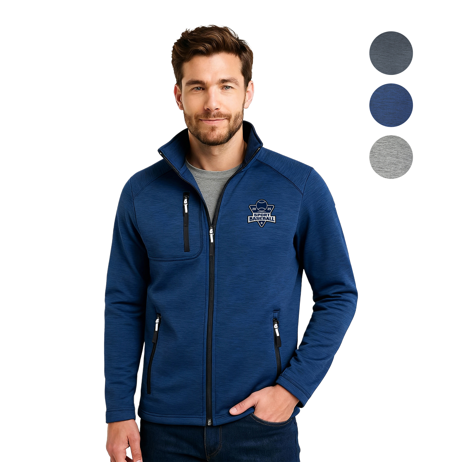 Men's Full-Zip Sweater Fleece Jacket with Chest Pocket 11