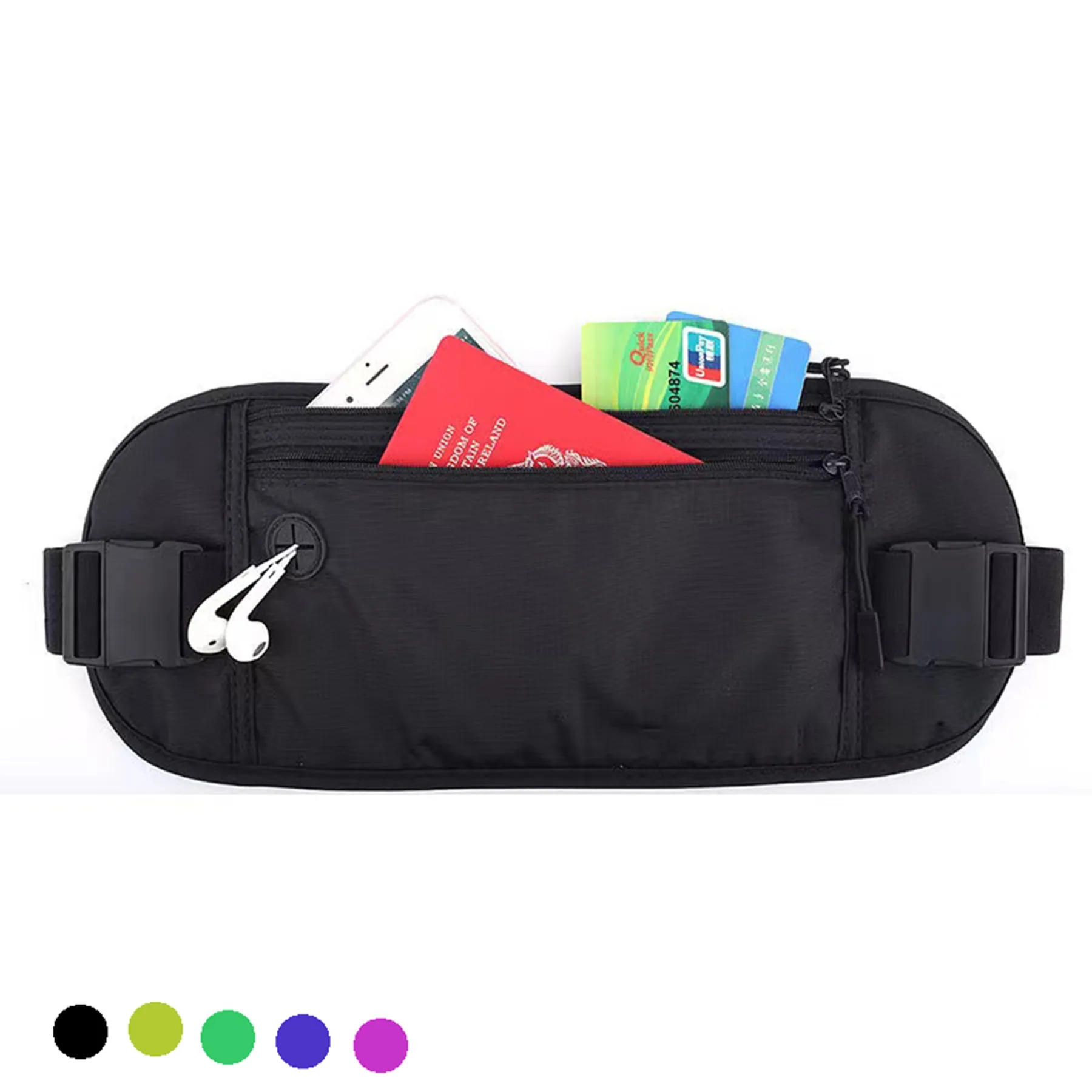 Passport Holder Secure Hidden Travel Belt Bag 2