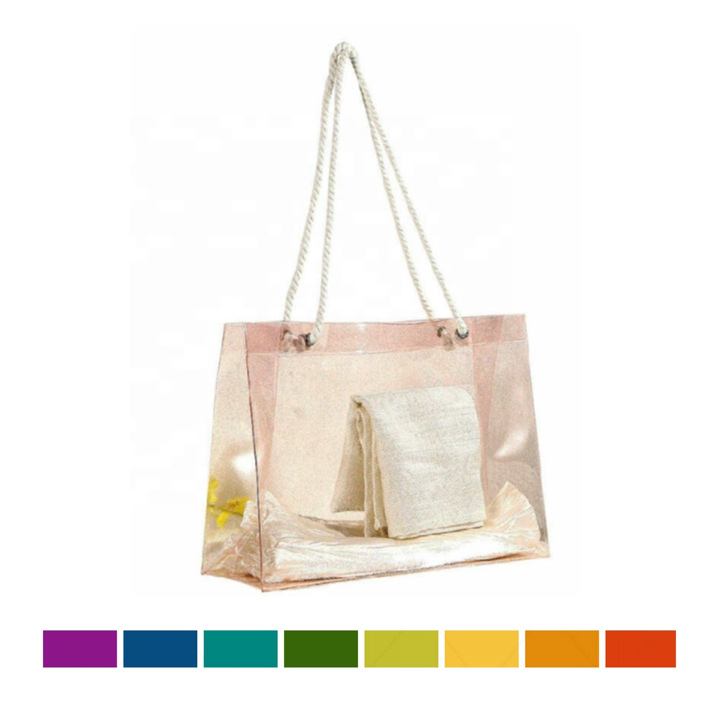 Clear Beach Tote with Cotton Rope 3