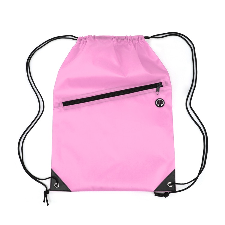 Drawstring Backpack with Front Zipper Pocket 38