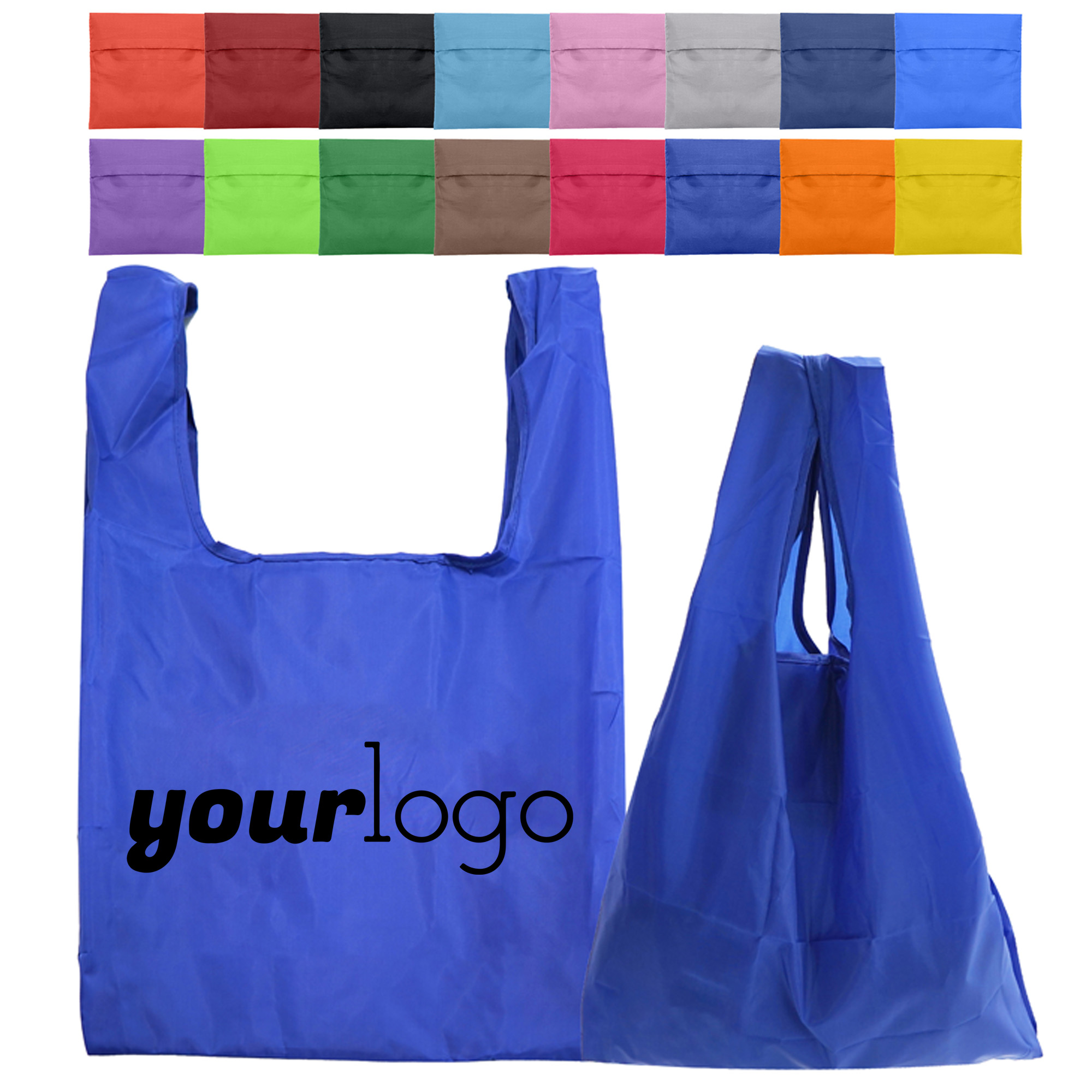 Large Foldable Reusable Grocery Tote, custom tote bag with logo imprint 2