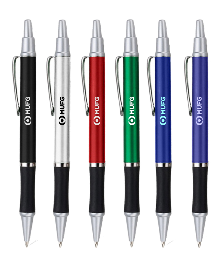 Union Printed - Silvio Click Pen with Black Rubber Grip 8