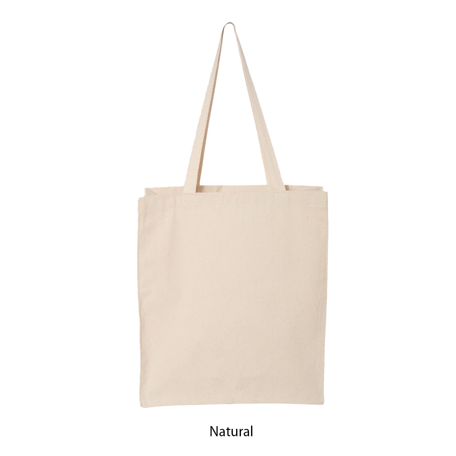 12 Oz. NATURAL COLOR COTTON CANVAS BOOK TOTE BAG w/ GUSSET_R934ENBT 2