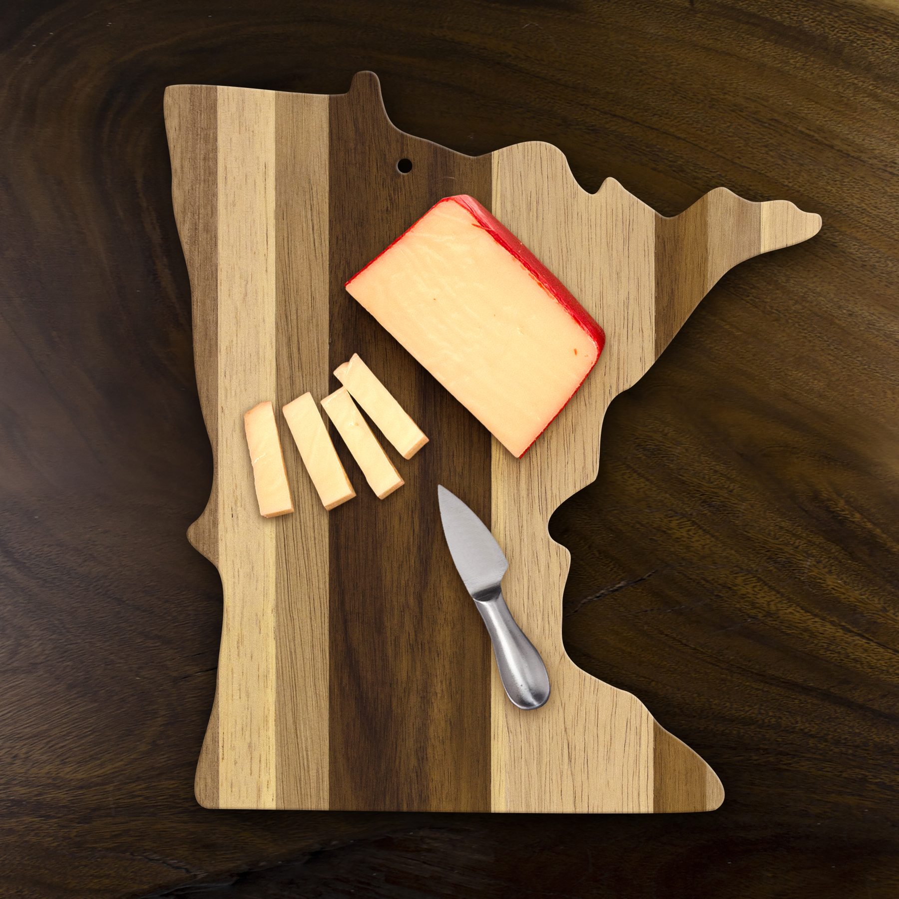Rock & Branch® Shiplap Series Minnesota State Shaped Wood Serving and Cutting Board 5
