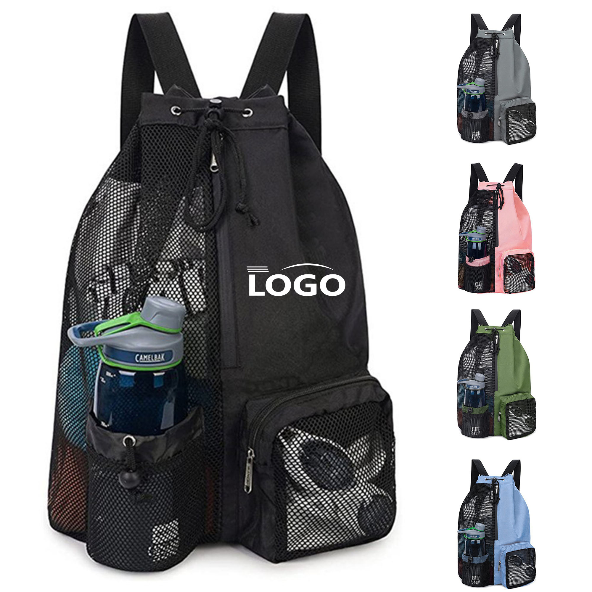 Mesh Drawstring Backpack with Wet Bag 1