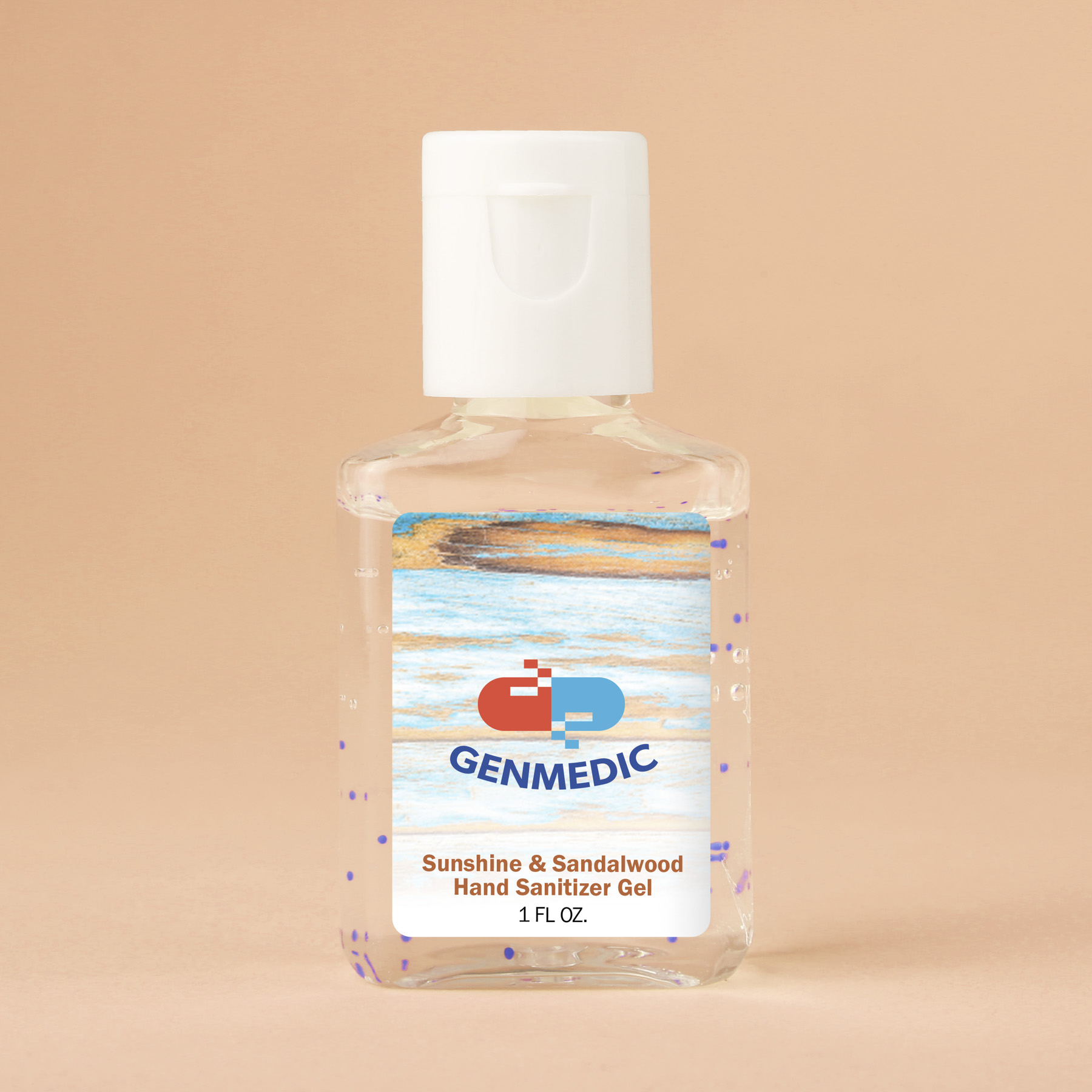 Hand Sanitizer Gel With Moisture Beads: 1 oz Rectangle Bottle 6
