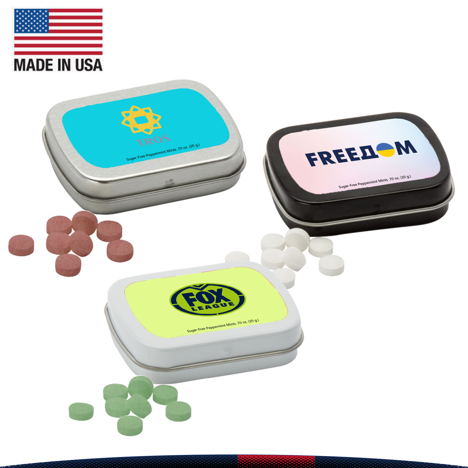 Leanid Small Rectangular Hinged Tin Sugar Free Mints 5