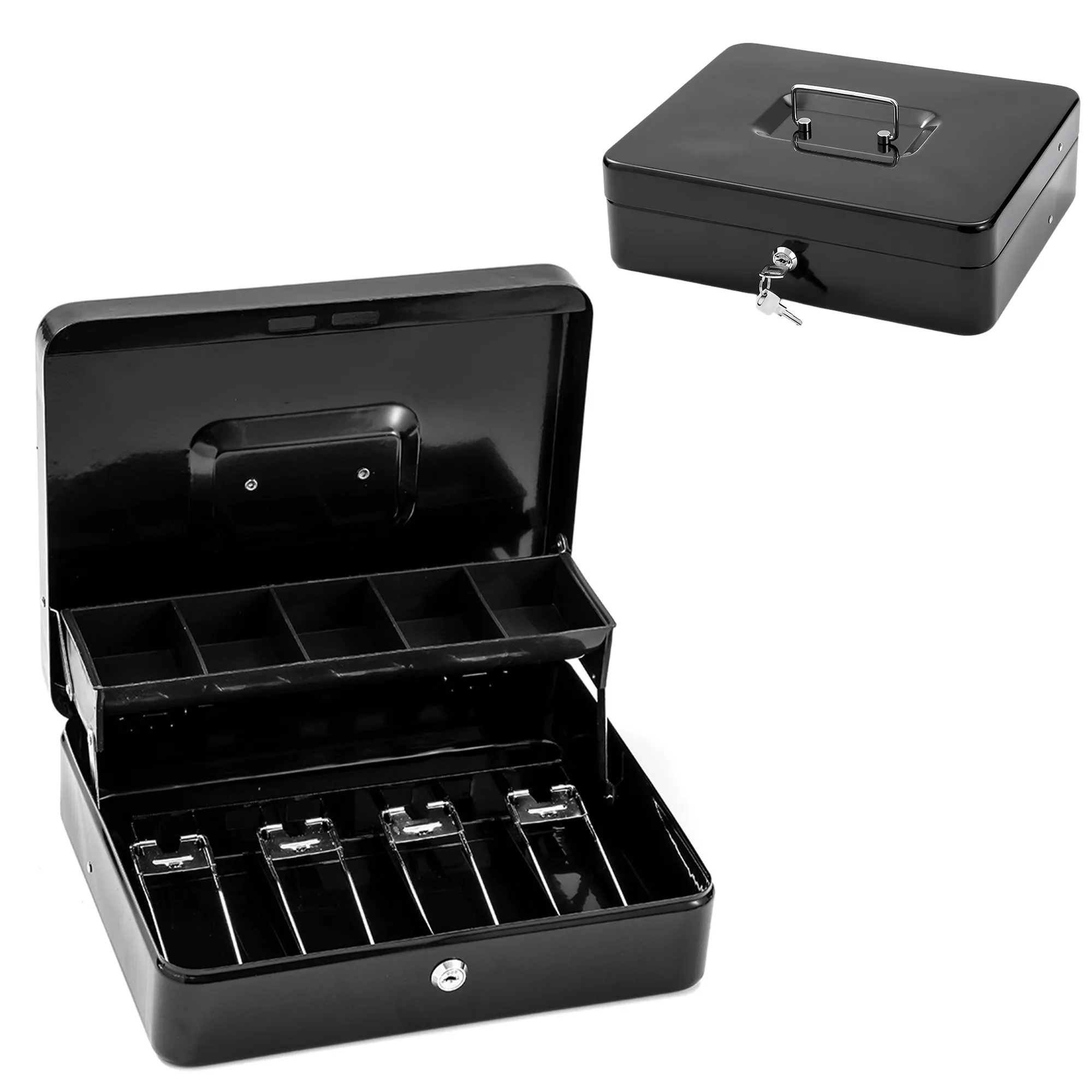 Portable Keyed Metal Cash Box With Custom Print 5