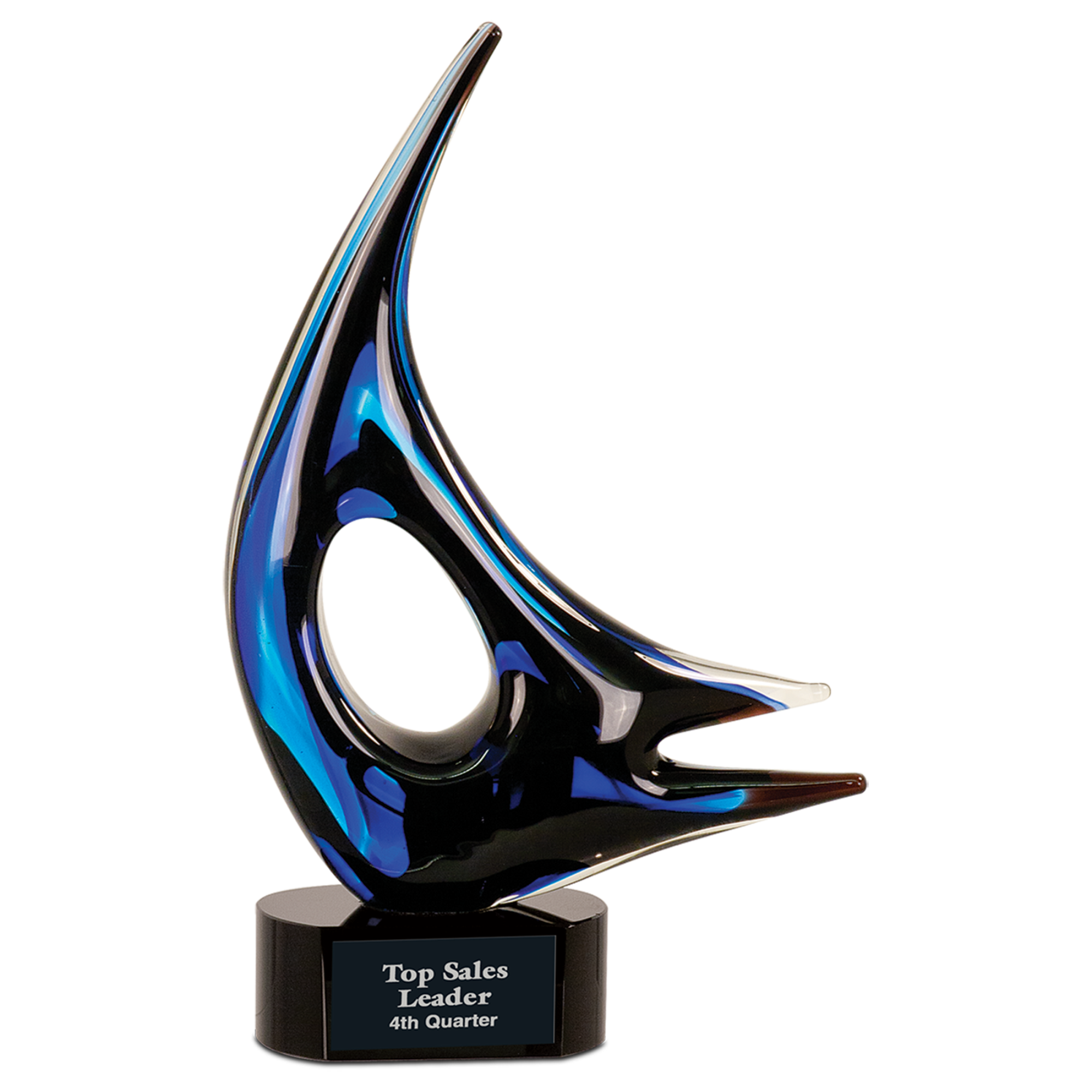14 1/4" Blue Sail Art Glass 4