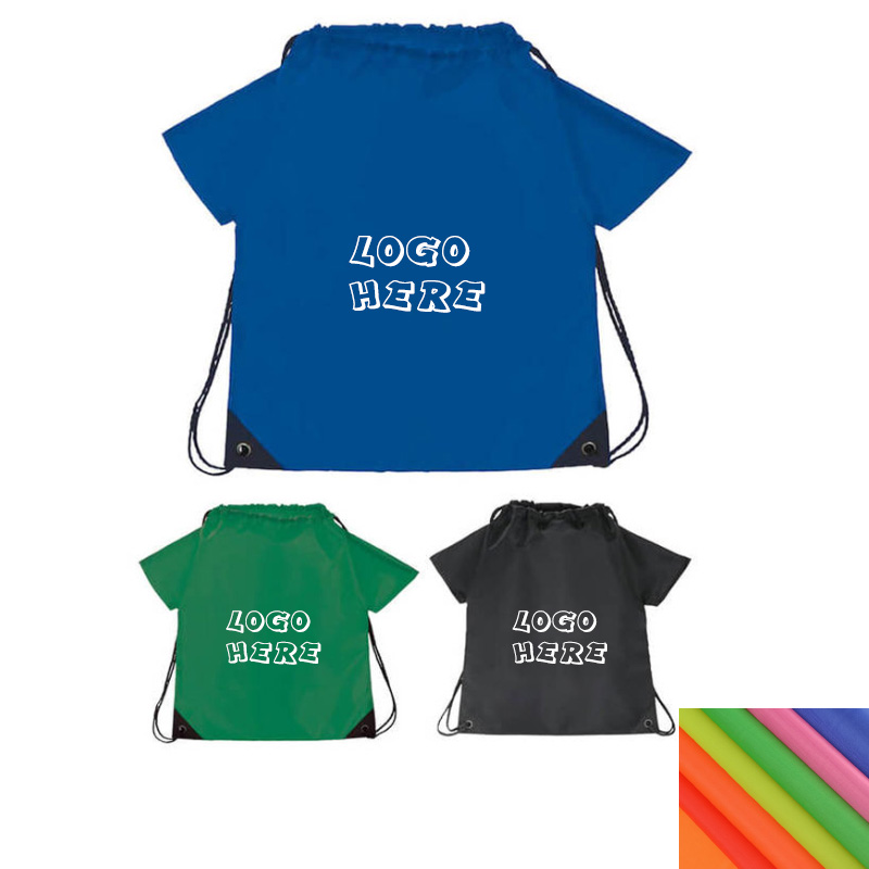 210D T-shirt Sports Drawstring Backpack 2
