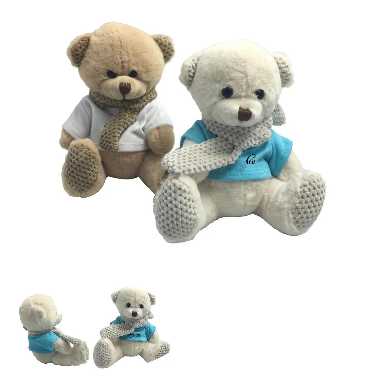 6" BEAR WITH KNITTED SCARF 2