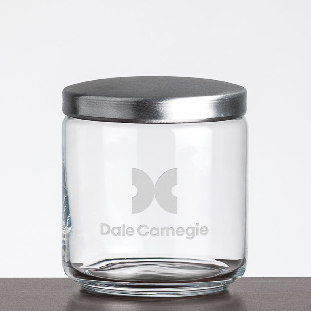 Primrose Jar with Metal Lid - Deep Etch 2