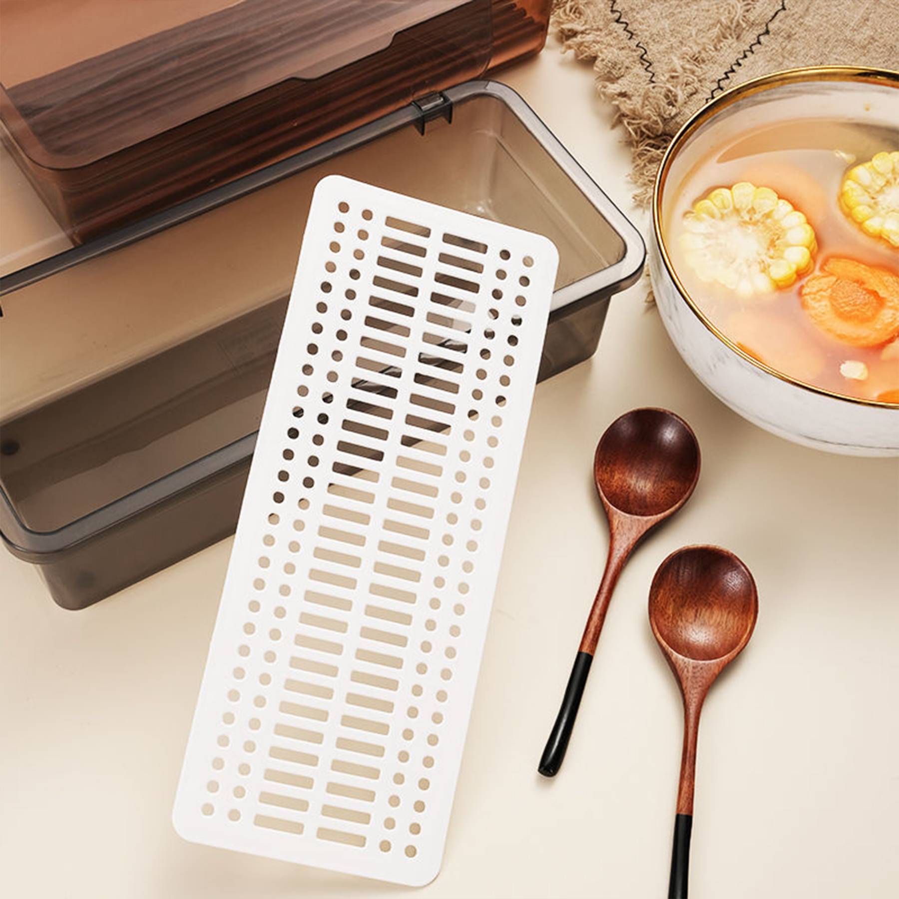 Plastic dust-proof drain chopstick holder 5