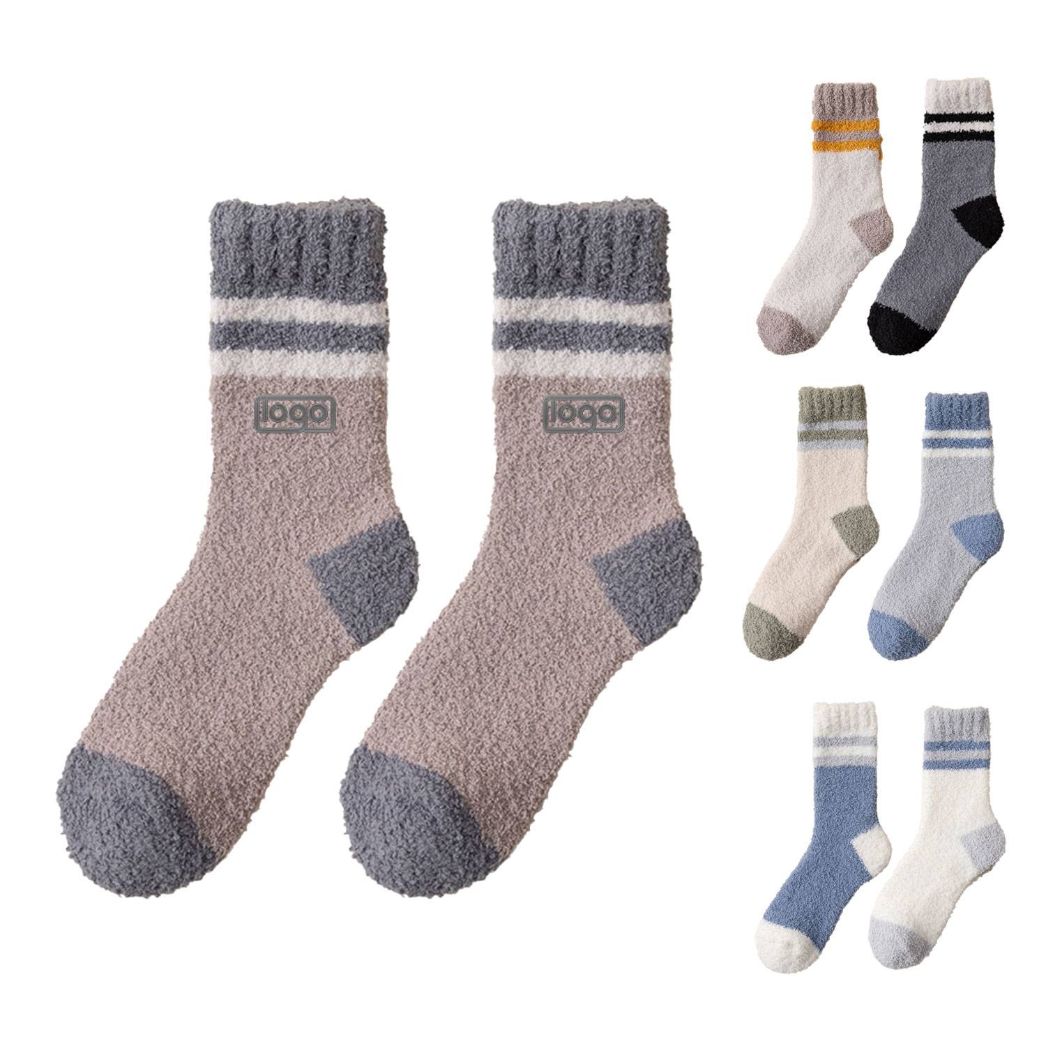 Plush and thick coral velvet socks for warmth 3