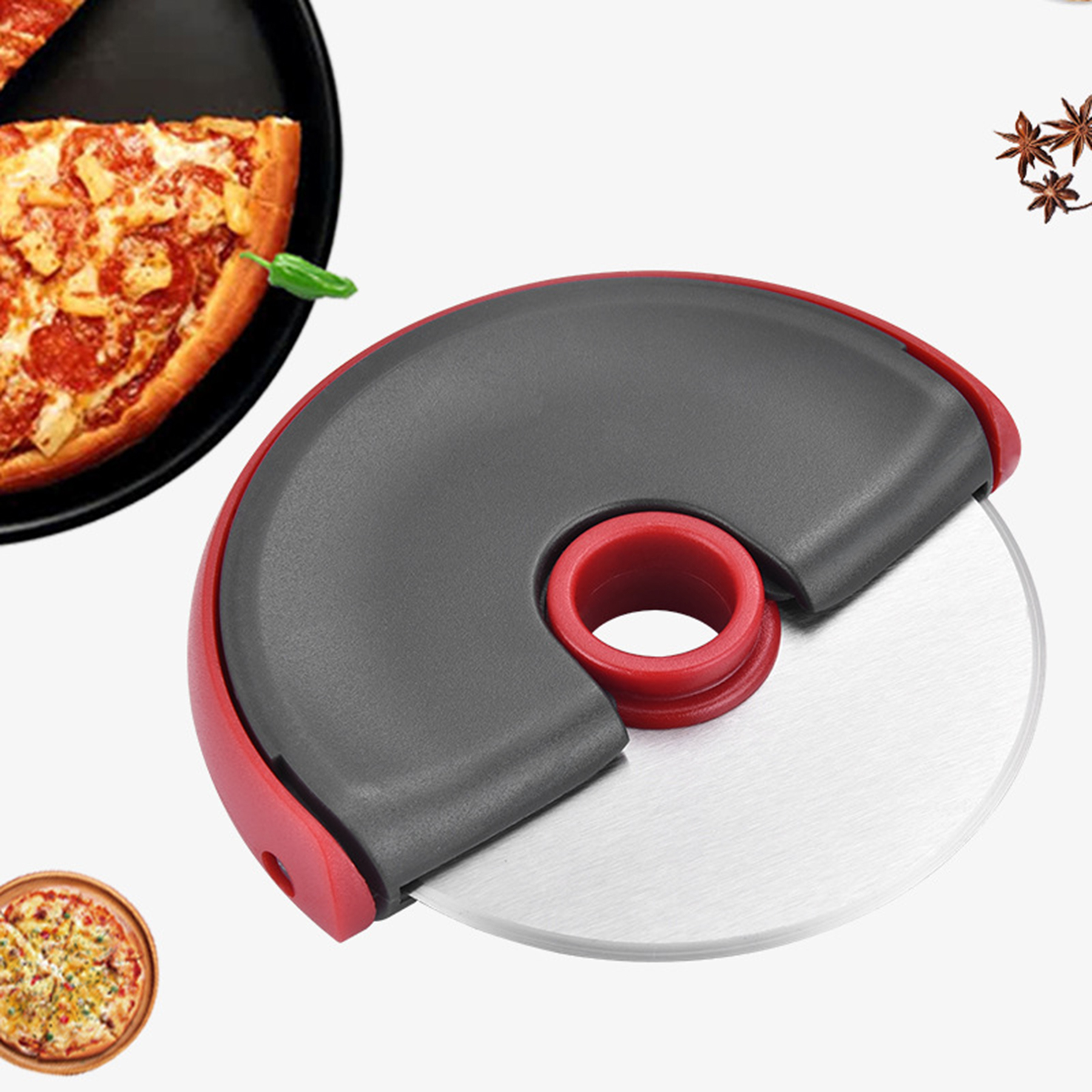 Round Pizza Wheel Cutter With Cover 2