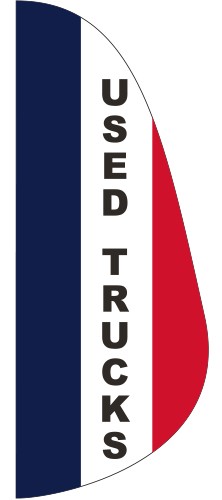 "USED TRUCKS" 3' x 8' Message Feather Flag 1