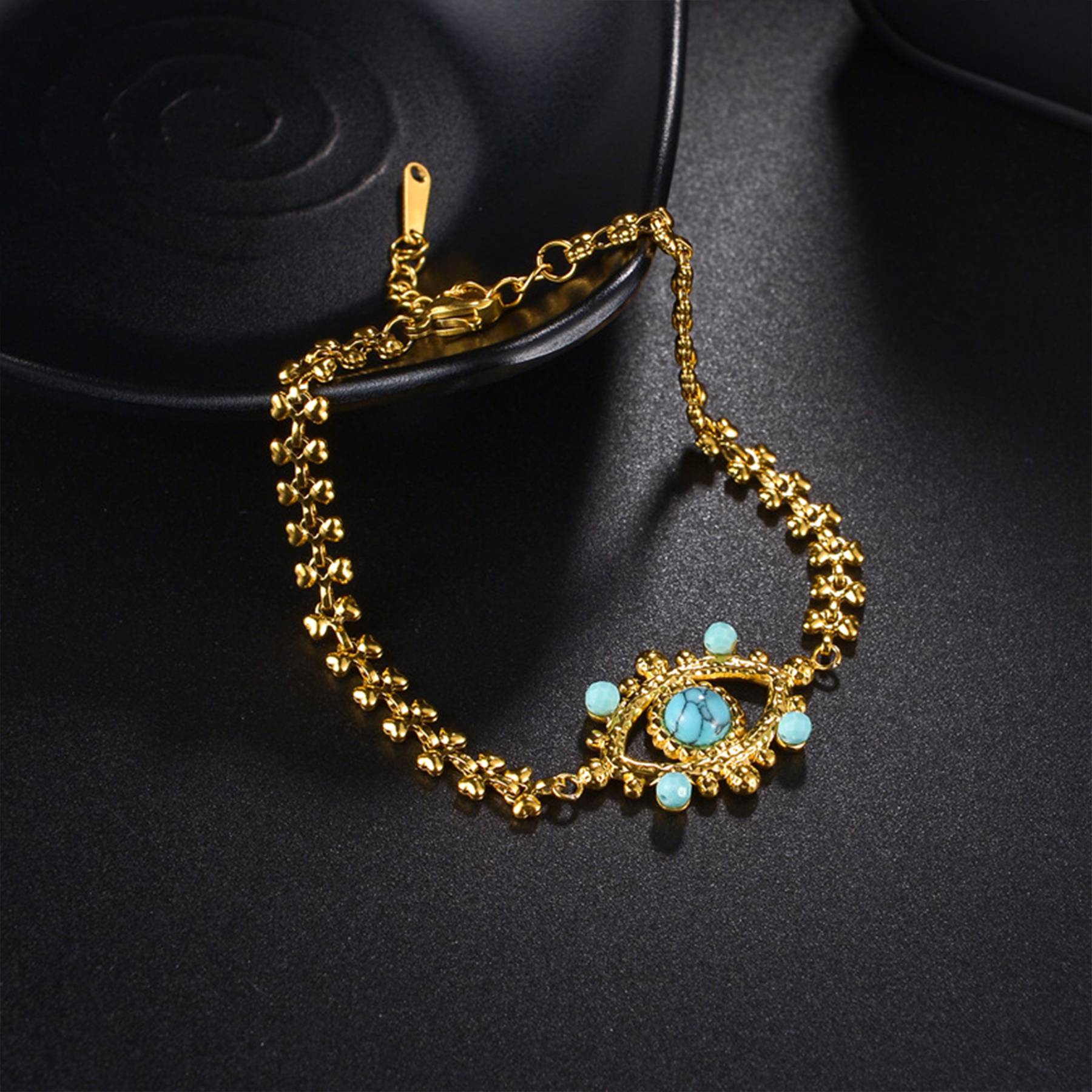 Steel Bohemian turquoise bracelet 3