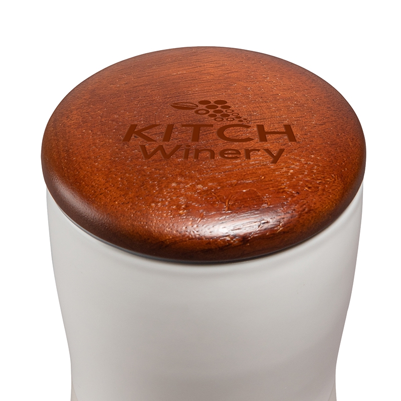Tarrazu 12 oz. Double Wall Ceramic Tumbler w/ Wood Lid 3