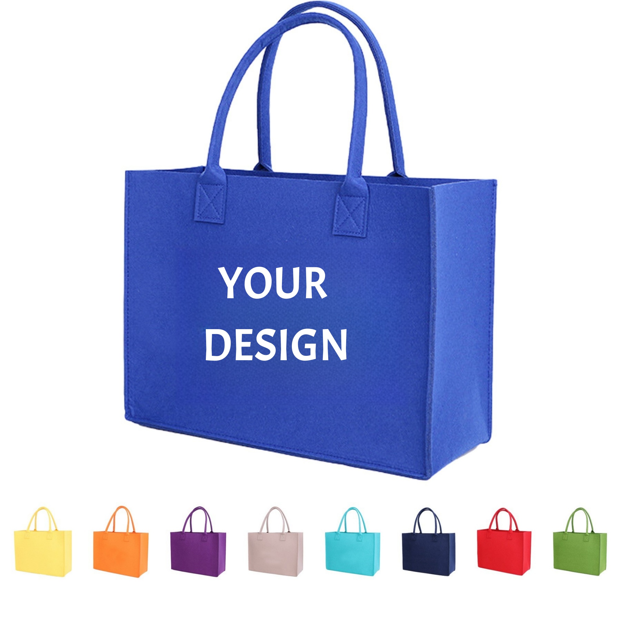 Custom Reusable Durable Large Felt Tote Shopping Bag 3
