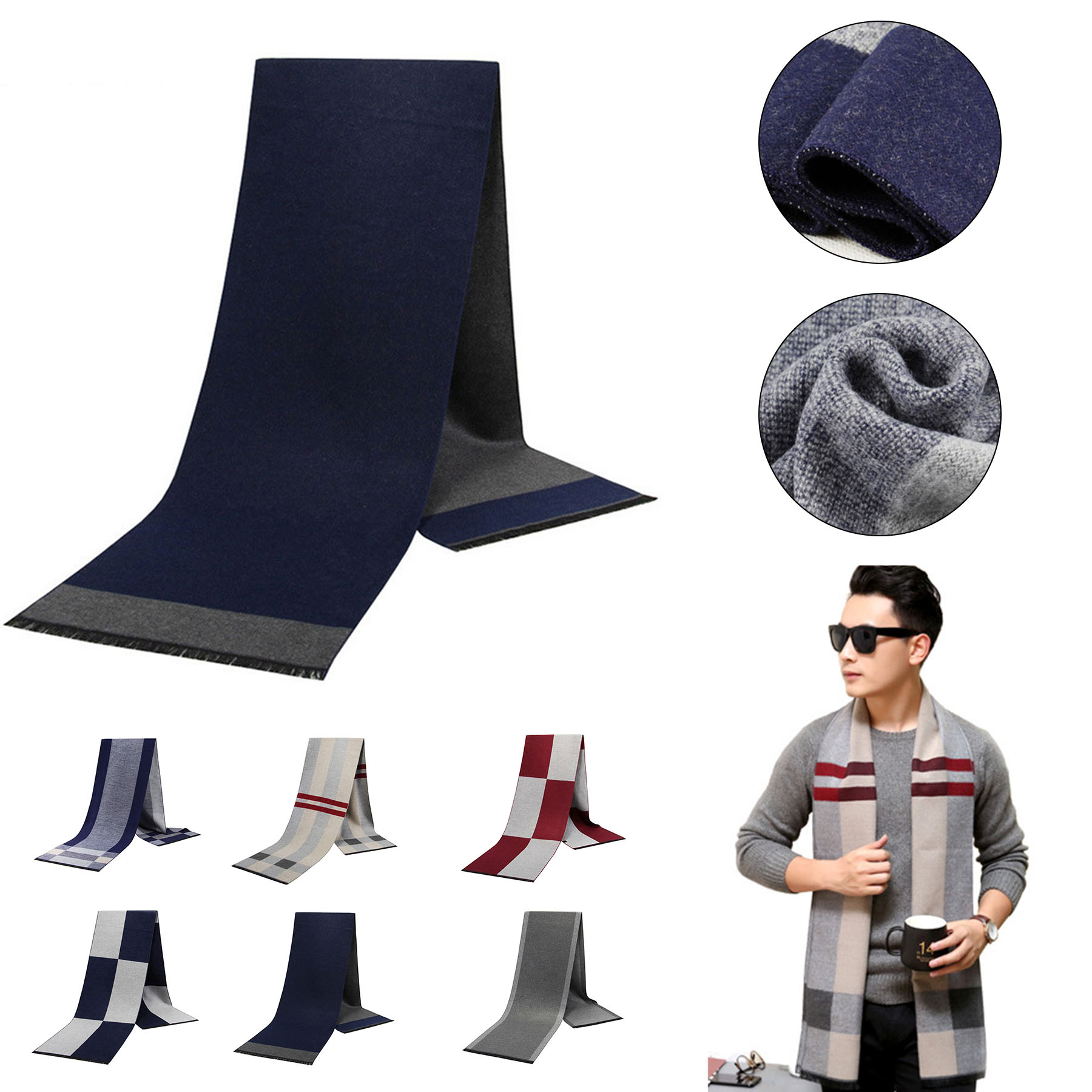 Men Grid Scarves 2