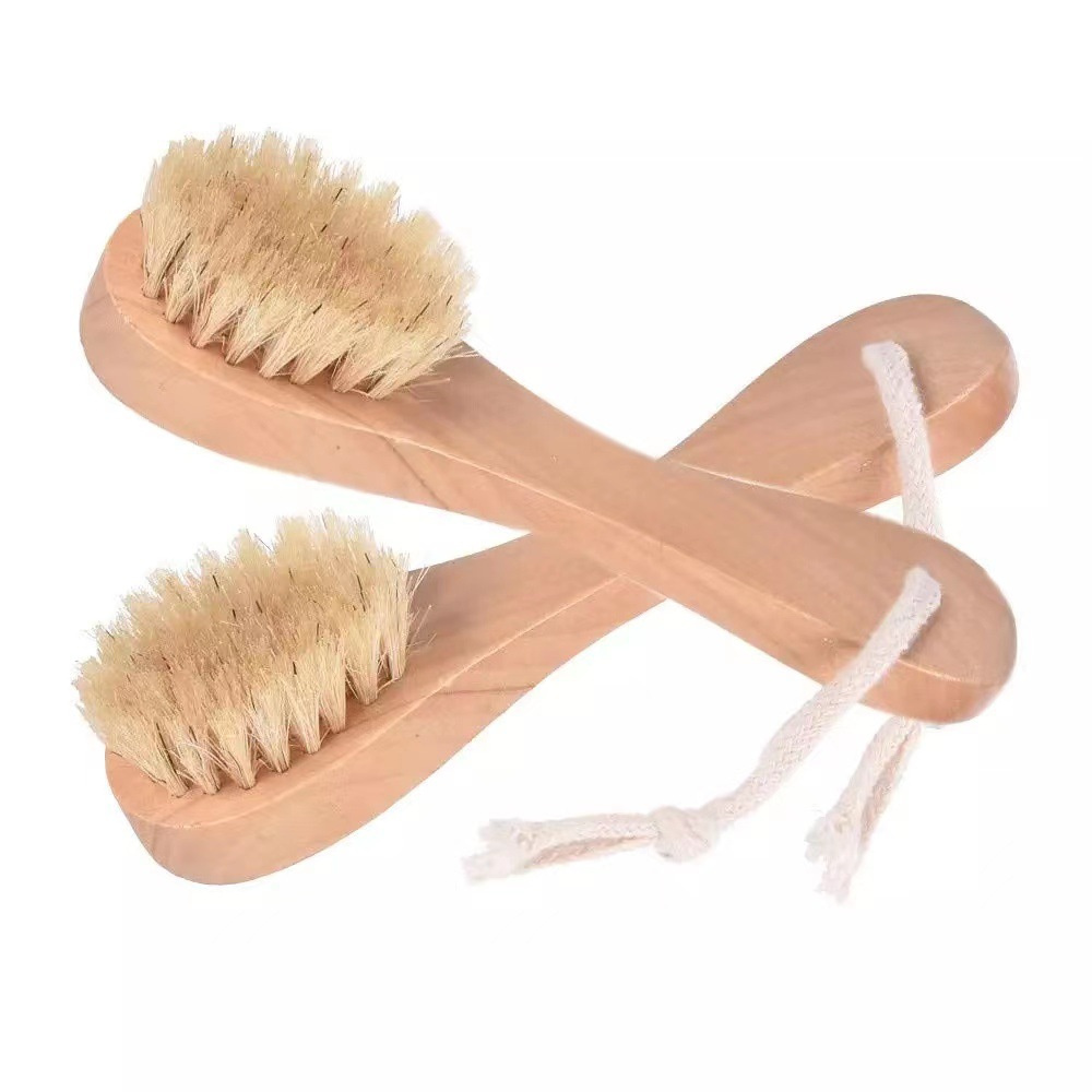 Wooden Facial Brush with Soft Natural Boar Bristles 2