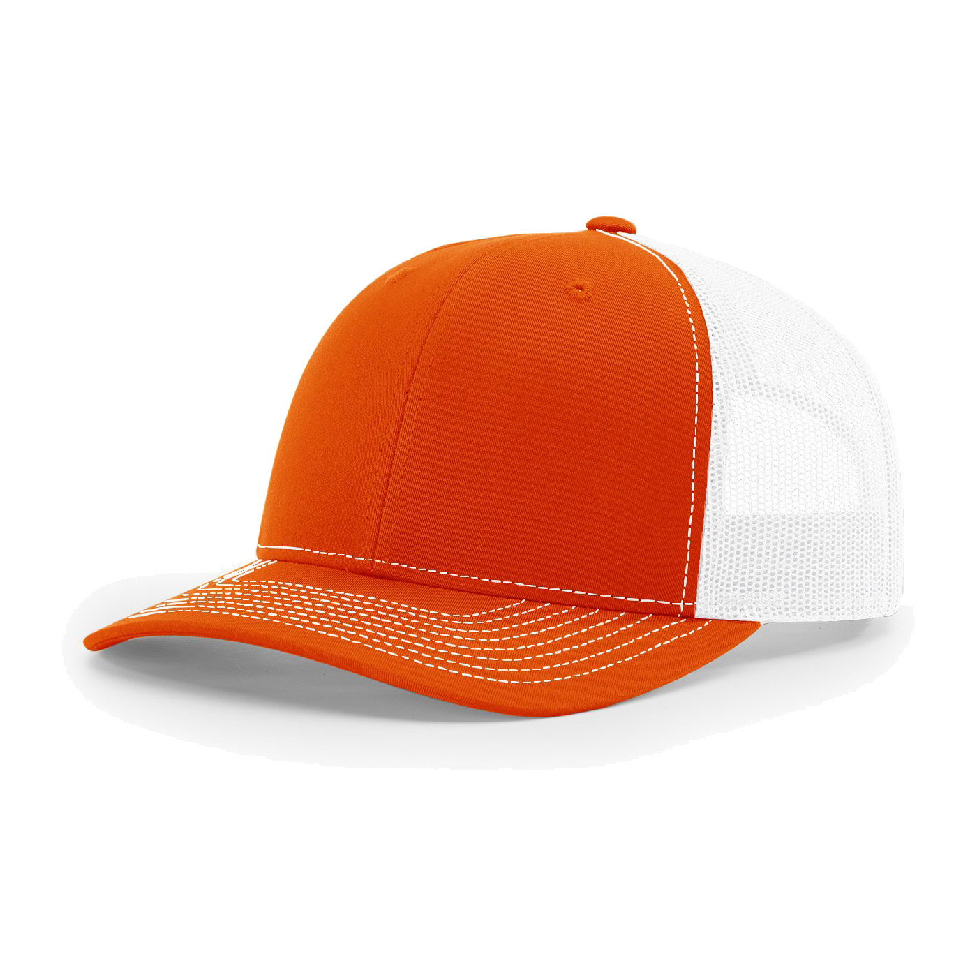 Richardson 112 6-Panel Snapback Trucker Hat w/Leatherette Adhesive Patches or Embroidery 55