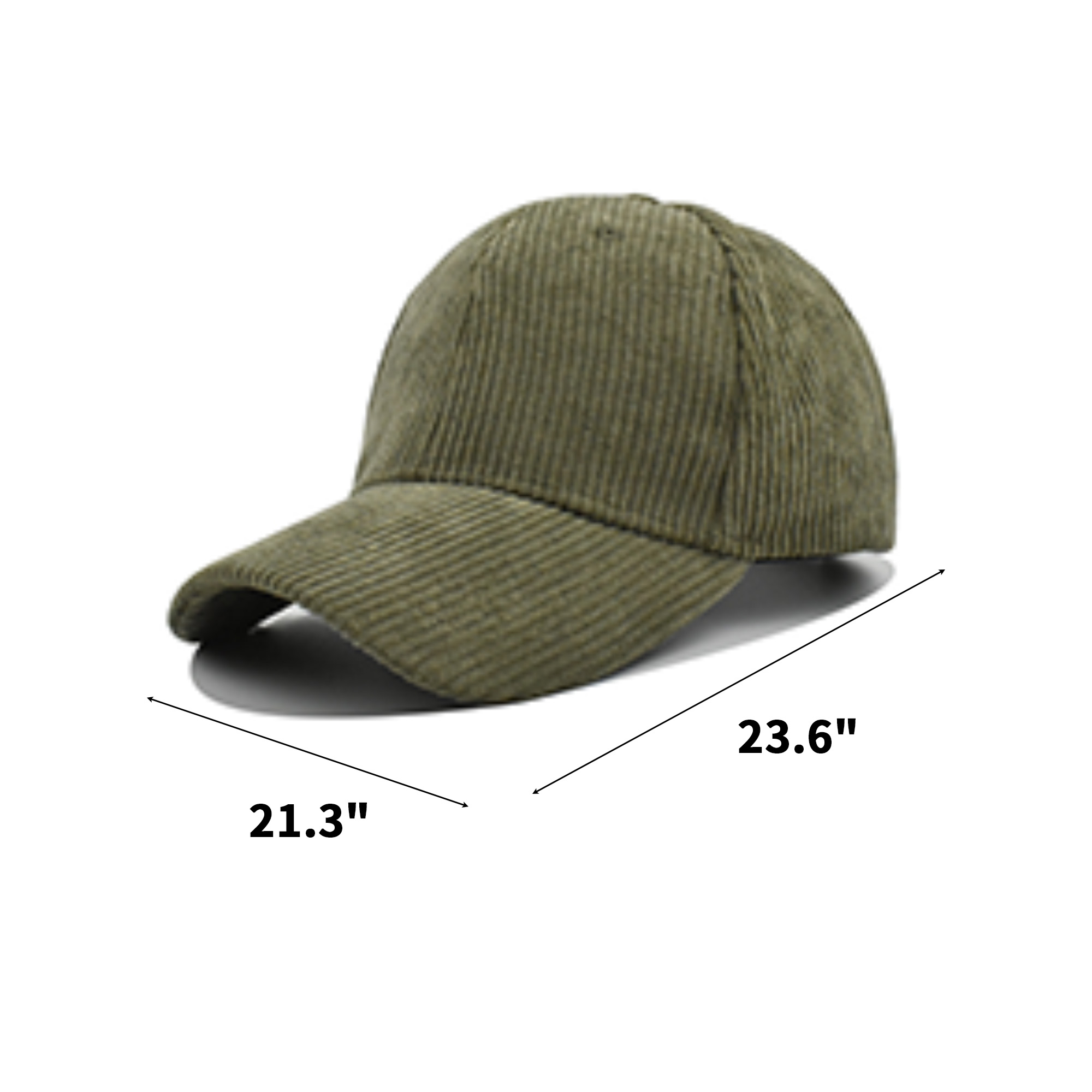 Adjustable Corduroy Baseball Cap 21.3 To 23.6" 8