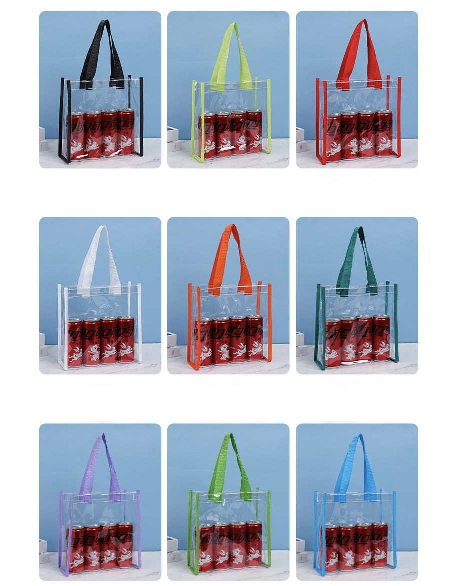 12 x 12 x 6 Inch Clear Tote Bags PVC Plastic Tote Bag With Handles 9