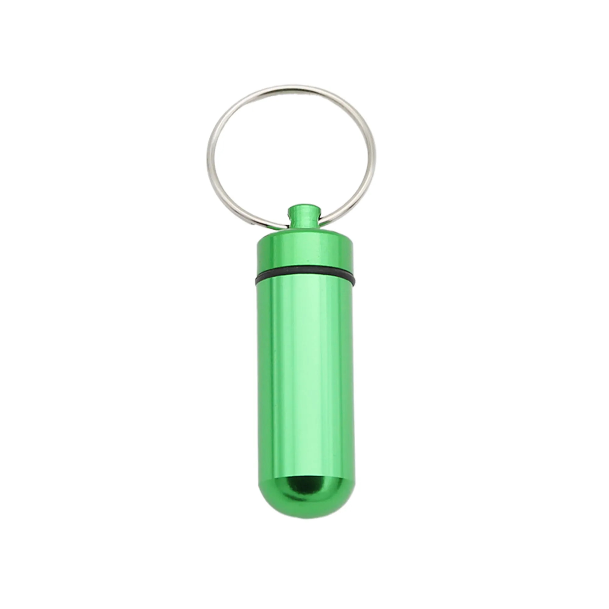 MOQ50 Mini Portable Aluminum Pill Bottle Keychain 9