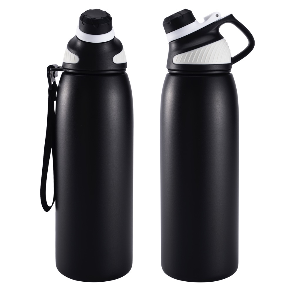 34oz. S/S insulated sports water bottle with spout lid 18