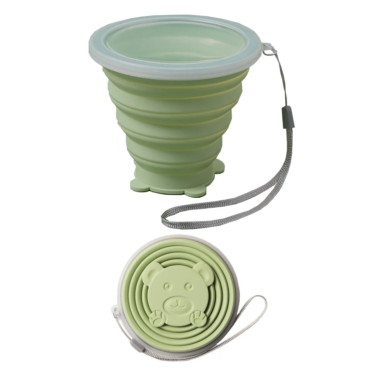 Silicone Folding Camping Reusable Portable Cup with Lids 3