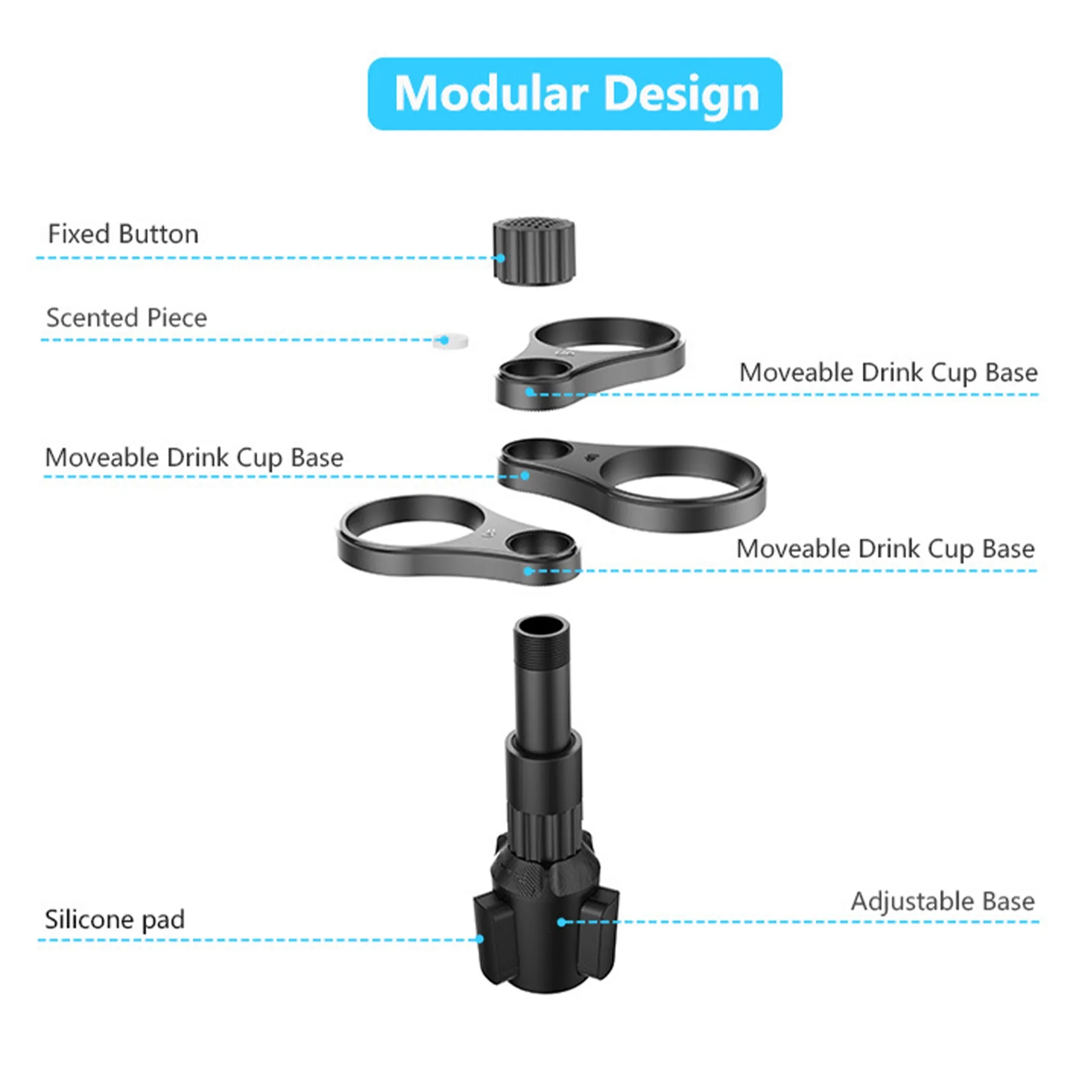 Abs Multi Functional Car Cup Holder 5