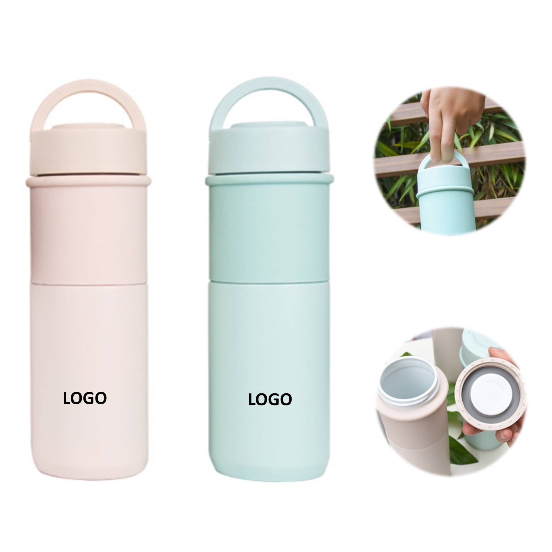 14 Oz. Portable Ceramic Custom Tumbler w/Handle 2
