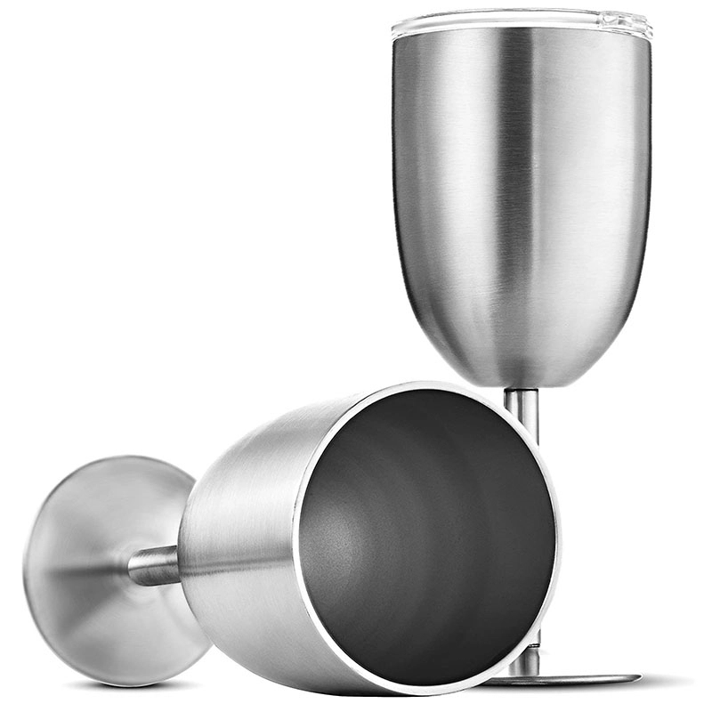 Stainless Steel Double Walled Insulated Goblet With Lid 4