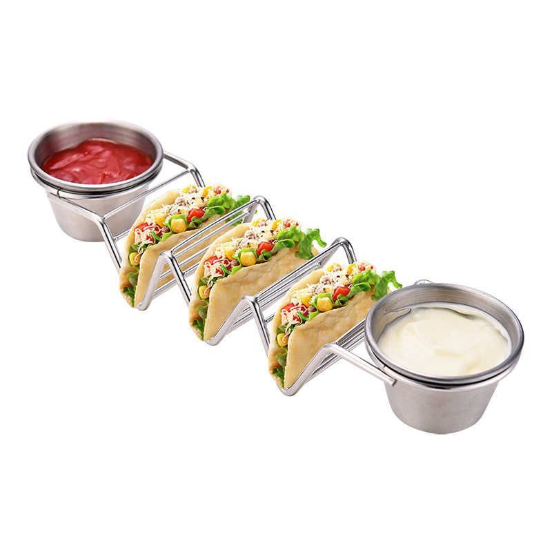 Stainless Steel Taco Holder w/ Salad Cup 2