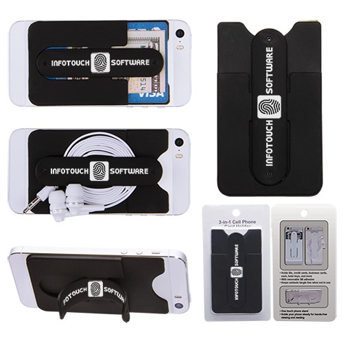 3-in-1 Cell Phone Card Holder w/Packaging 5