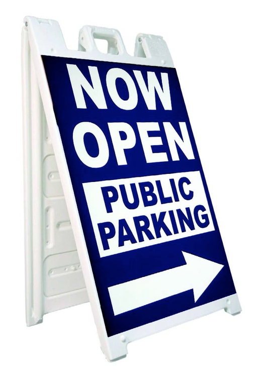 White Standard Sandwich Board Display w/ 2 Sided Graphic - Dry Erase