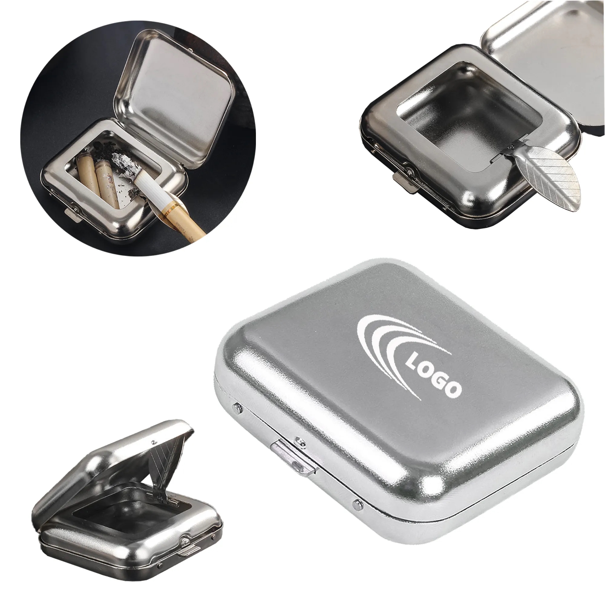 Metal Flip-top Pocket Ashtray 3