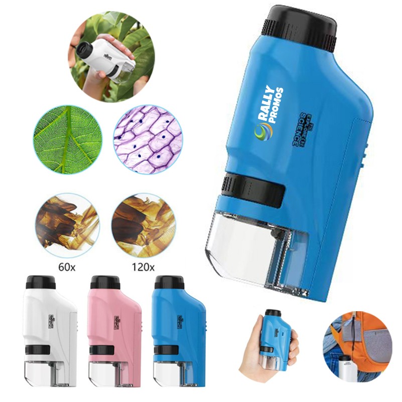 Pocket Microscope With LED Lighted Stem Handheld 4